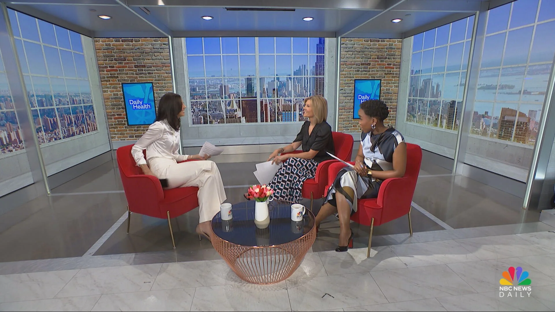 NBC News Daily segment with virtual windows